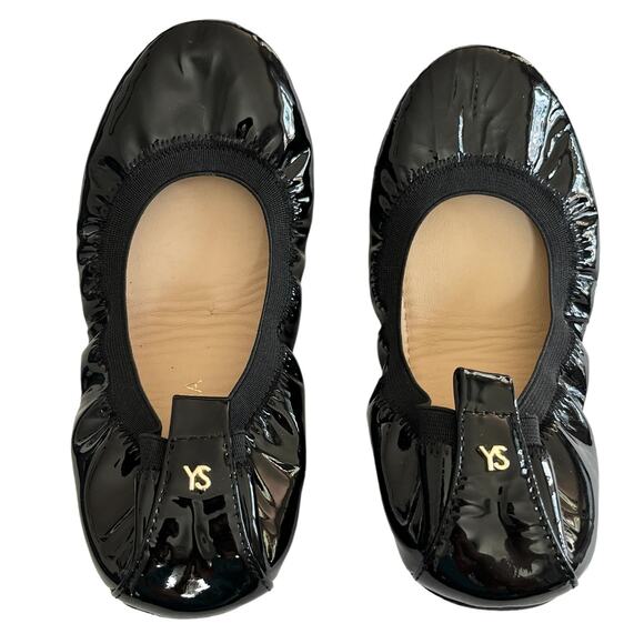 Yosi Samara Foldable Ballet Flat Black Patent Leather 5 - Picture 6 of 11